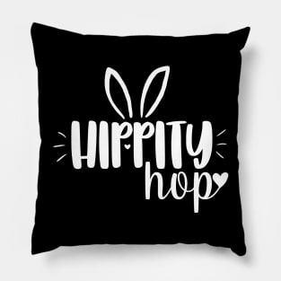 Hippity Hop cute easter day simple text design Pillow