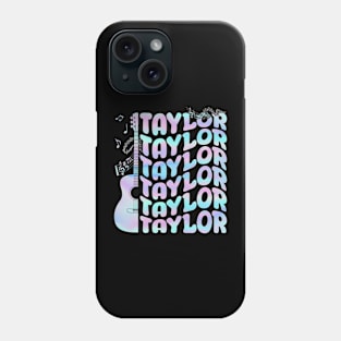 Taylor First Name I Love Taylor Girl Groovy Retro Tie Dye Phone Case