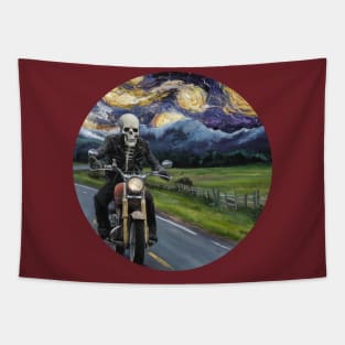 BIKER SKELETON Tapestry