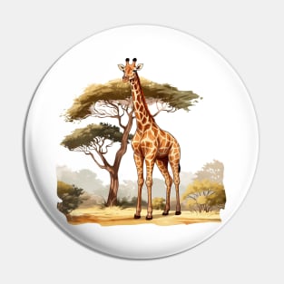 Watercolor Giraffe Pin