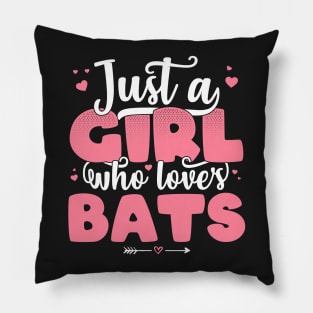 Just A Girl Who Loves Bats - Cute Bat lover gift print Pillow