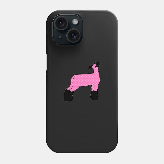 Pink Hearts Market Wether Lamb Silhouette 1 - NOT FOR RESALE WITHOUT PERMISSION Phone Case by l-oh