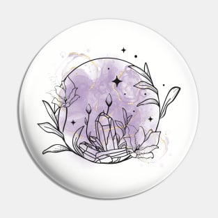 Crystals and Blooms Pin