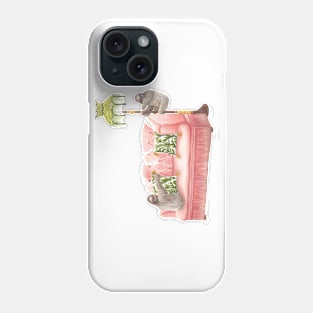 Vintage sloth and friend Phone Case