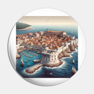 Dubrovnik Illustration Croatia Pin