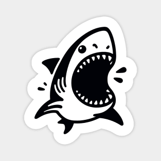 Stick Figure of a Shark in Black Ink Magnet