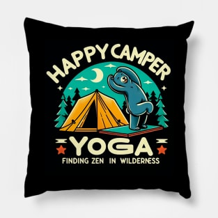 Happpy Camper Yoga | Yoga Finding zen in The wilderness | funny bear doing yoga in camping Pillow