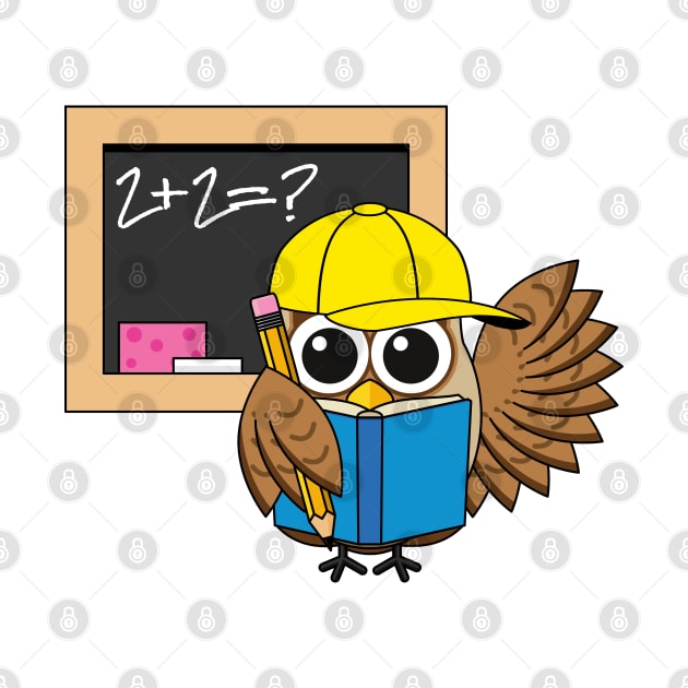 Cute School Student Owl Cartoon by BirdAtWork