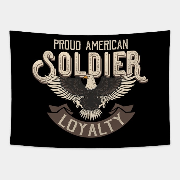 Proud American Soldier Tapestry by Foxxy Merch