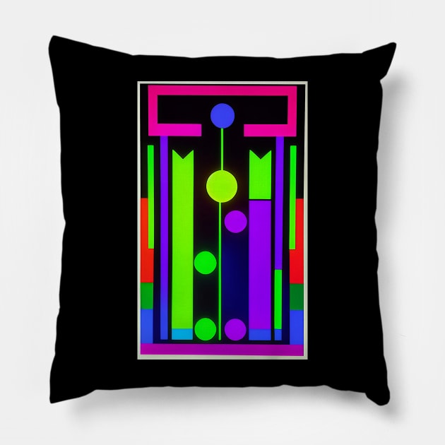 Day Glo Fluorescent Abstract Modern Pillow by ArtBeatsGallery