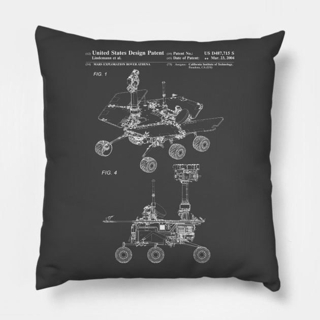 Mars Exploration Rover Patent White Pillow by Luve