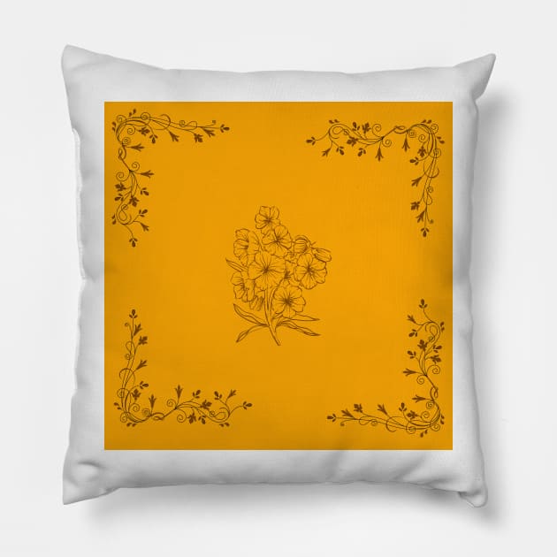 mustard floral Pillow by Prettythings30