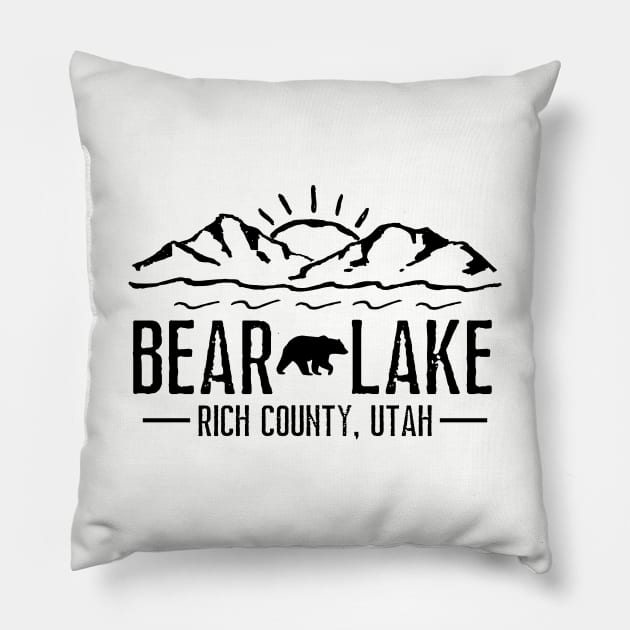 Bear Lake Utah Mountain Skiing Hiking Fishing Boating Pillow by MalibuSun