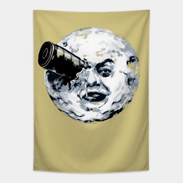 Le Voyage Dans La Lune - The Trip To The Moon Tapestry by The Blue Box