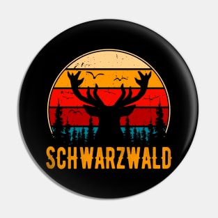 Schwarzwald Retro Hirsch Schwaben Schwarzwälder Pin