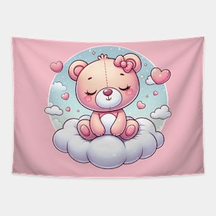 cute bear on cloud Tapestry