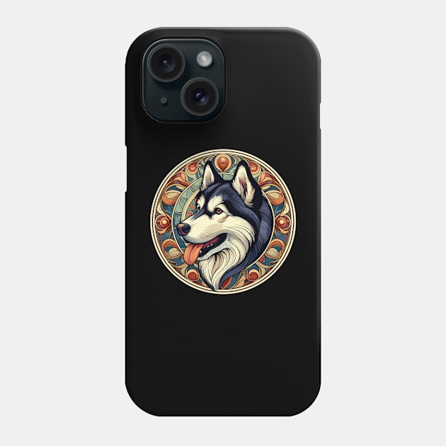 Husky Dog Lovers Art Nouveau Style - Siberian Husky Phone Case by RCDBerlin