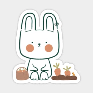 Bunny with his carrot gardern Magnet