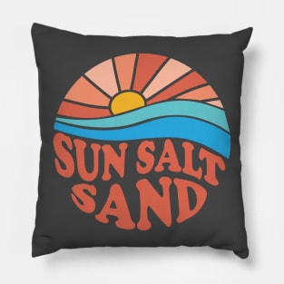 Vintage retro sunset Sun Salt Sand Pillow