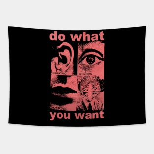 do what you want retro punk art Tapestry