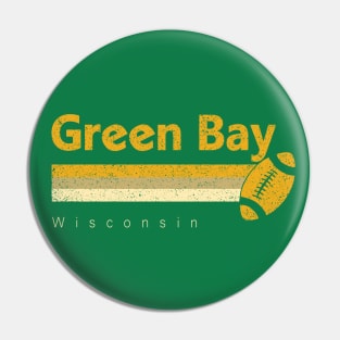 Vintage Green Bay Football Retro Wisconsin At Gameday Pin