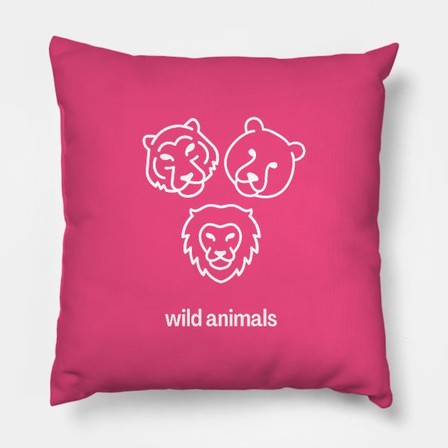 T-Shirt Design Wild Animals Pillow by kreatifer.store