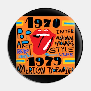 retro typographic style, rips Pin