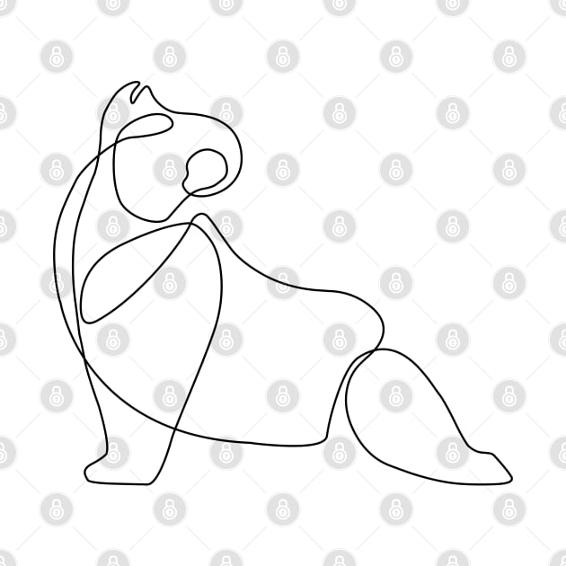 One Line Panda Upward Facing Dog by huebucket