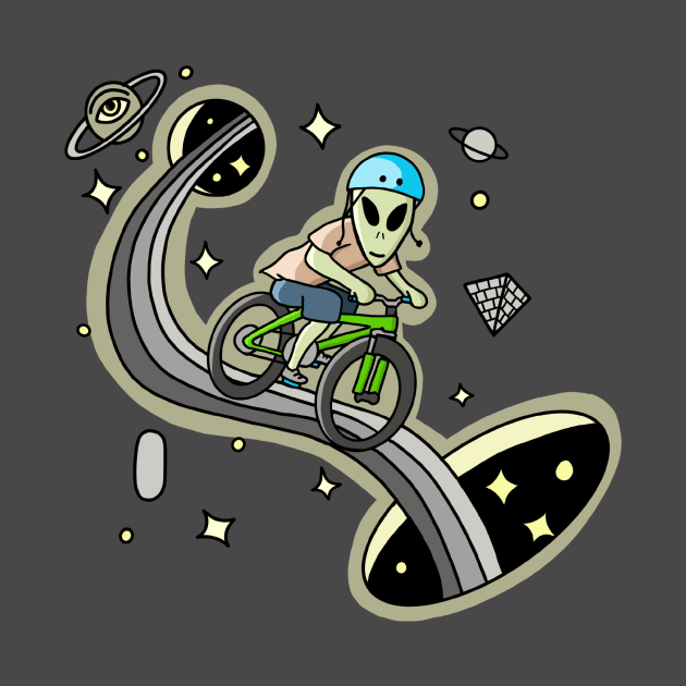 Alien mountainbiker by Local non union