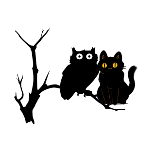 a cat and an owl T-Shirt