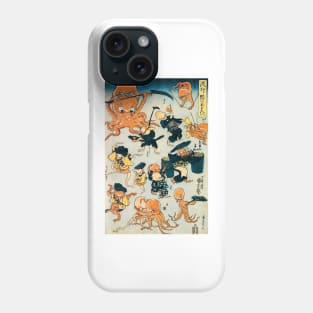 Funny Japanese Octopus Ukiyo-e art Phone Case