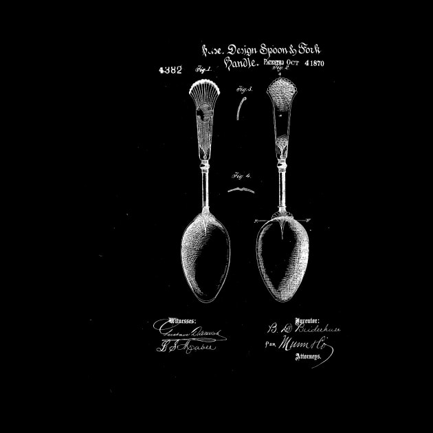 Spoon Vintage Patent Drawing by TheYoungDesigns