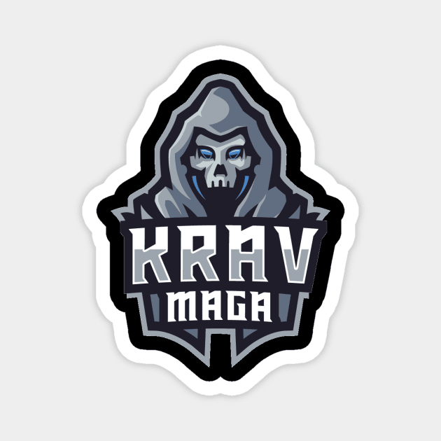 Cool Urban Krav Maga Skull Design Magnet by loumed