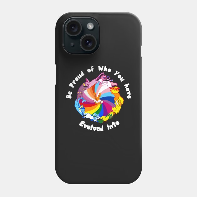 Pride Evolution - White Text Phone Case by AttieParetti87