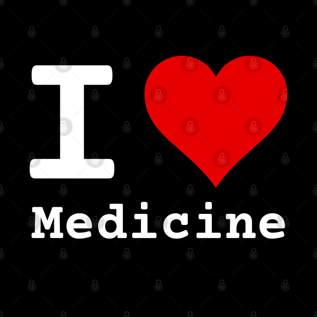 I Love Medicine | Stylized Heart Logo White by aRtVerse