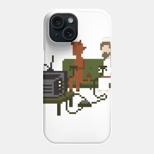 Jesus And Devil Playing Video Games Pixel Art Classic Phone Case