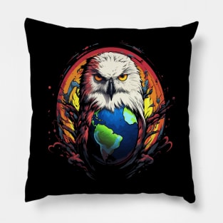 Snowy Owl Earth Day Pillow