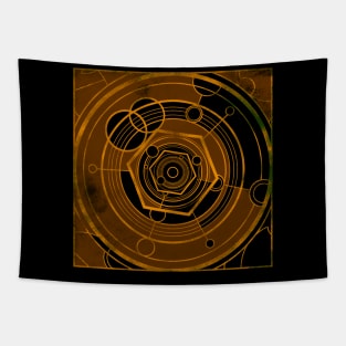 Weathered Clockwork - Orange (Gallifreyan inspired) Tapestry