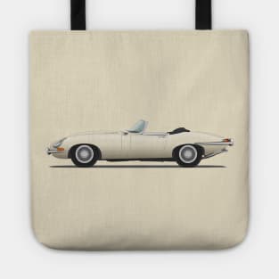 Jaguar E Type Roadster Old English White Tote