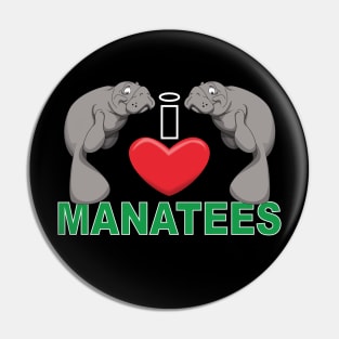 I Heart Manatees Pin