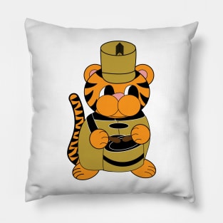 Marching Band Tiger Snare Drum Black and Gold Pillow