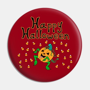 Halloween Pumpkin with Candy Corn Rain Pin