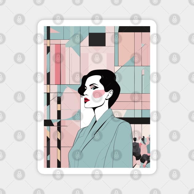 Hues of Enchantment Art Deco Patrick Nagel 80s Magnet by di-age7