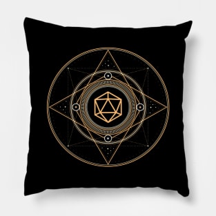 Polyhedral D20 Dice Sacred Symbol of the Witch Pillow