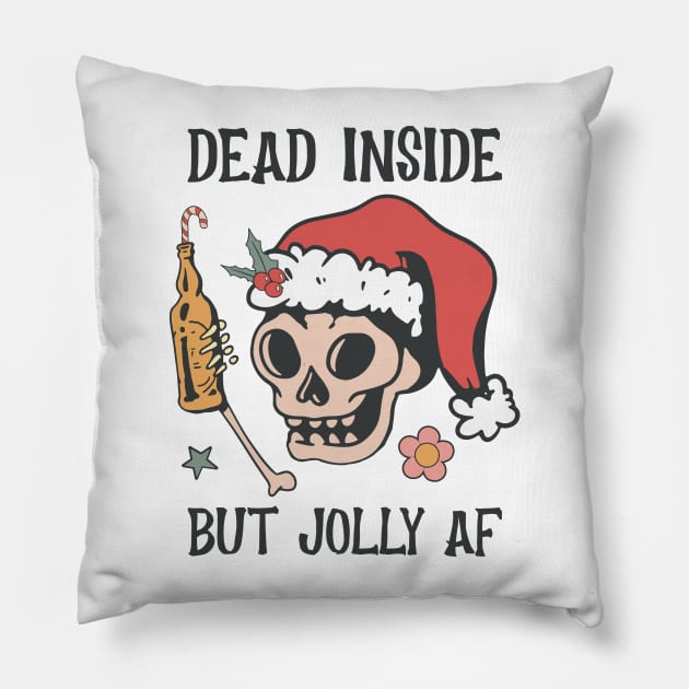 Dead Inside but jolly AF Pillow by MZeeDesigns