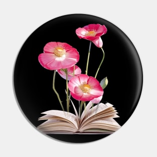 Book Of Flower, Flower Book, Flower And Book Pin