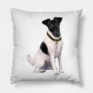 Black and White Smooth Fox Terrier Pillow