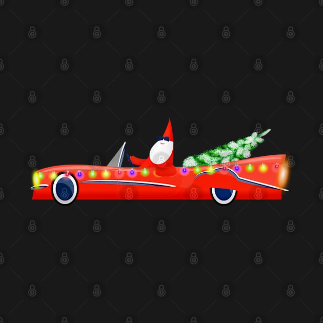 Merry Christmas Cool Santa In Car by holidaystore