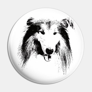 Collie Face Design - A Collie Christmas Gift Pin