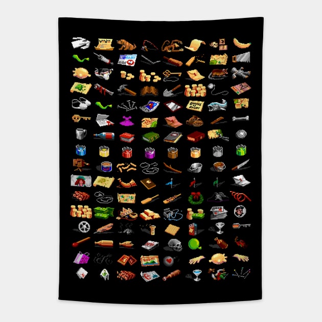 Monkey Island 2 Items Tapestry by Nerd_art